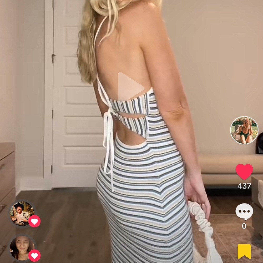 Striped midi Abercrombie dress